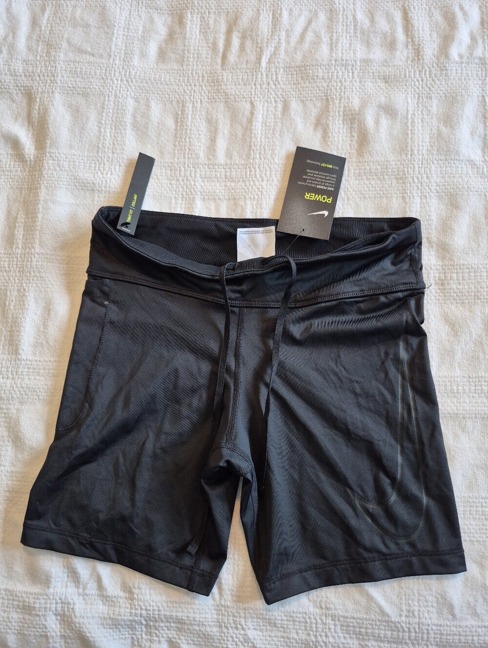Nike Power Womens 6" Tight Fit Training Shorts CN5195-010 Black Size Small NEW